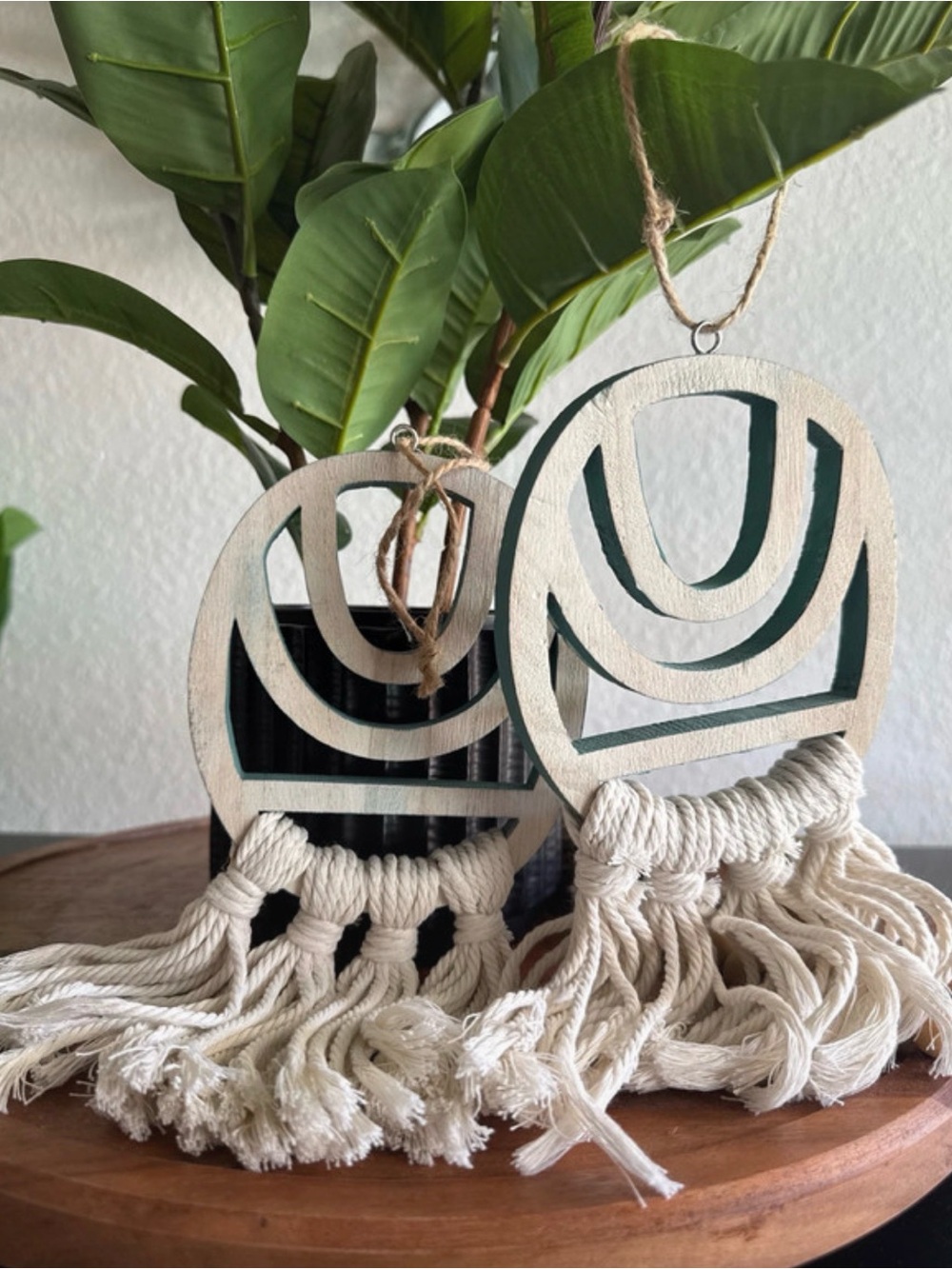 Boho Macramé Wooden Wall Hangings - Natural Cream